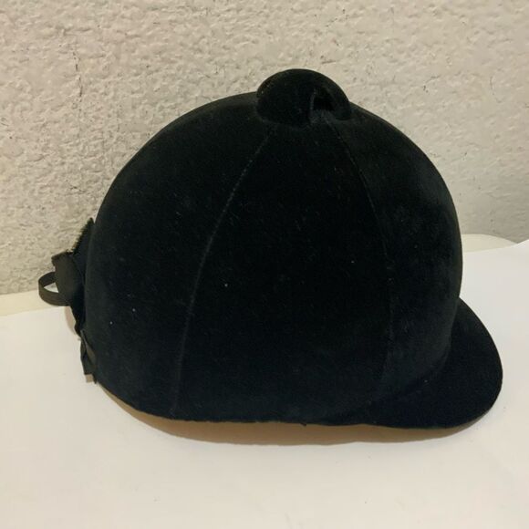 Vtg Equestrian English Velvet Horse Riding Helmet - Picture 1 of 5
